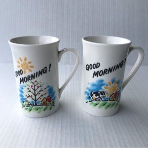 Set Of 2 Good Morning Coffee/Tea Mugs By Studio Nova